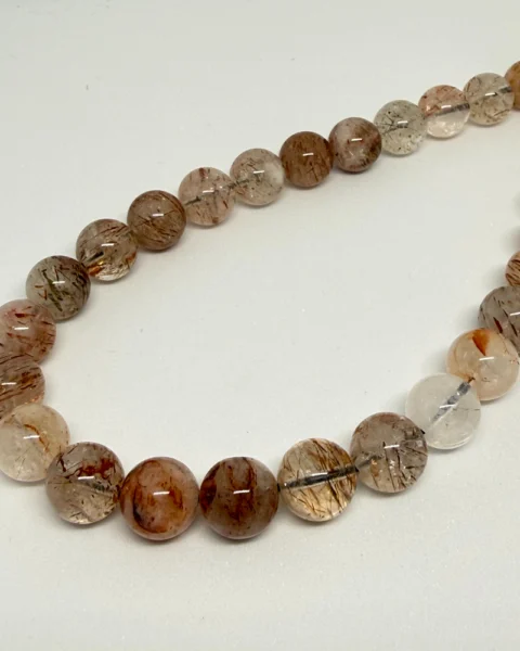 Multi Rutile Quartz Smooth Round Beads Approx 10mm 38cm Strand CHINA
