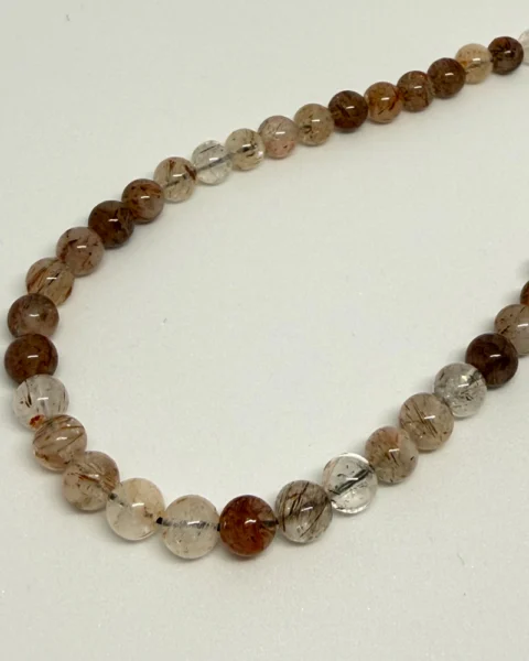 Multi Rutile Quartz Smooth Round Beads Approx 8mm 38cm Strand CHINA