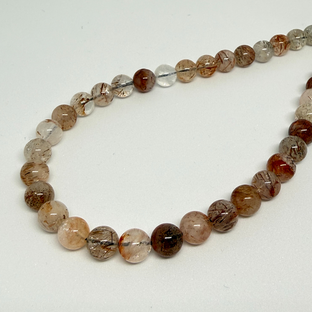 Multi Rutile Quartz Smooth Round Beads Approx 6mm 38cm Strand CHINA