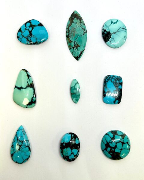 Tibetan Turquoise Cabochons Mixed Sizes - Select your own