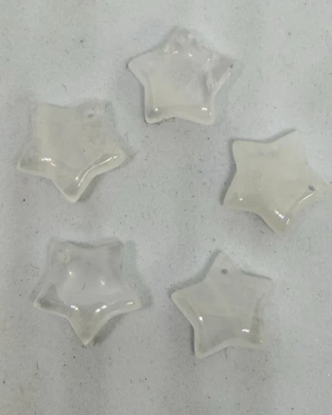 Quartz Star Top Drilled Beads Approx 15mm 5pc pack