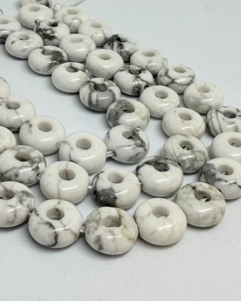 Howlite Mini Donut Beads Approx 10mm 20pcs Per Strand