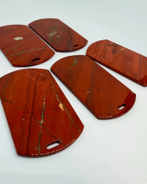 Red Japser Flat Slice Beads Approx  50  x 30mm 5pc Strand