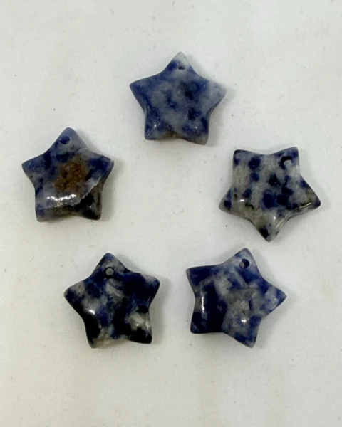 Sodalite Star Top Drilled Beads Approx 15mm 5pc pack
