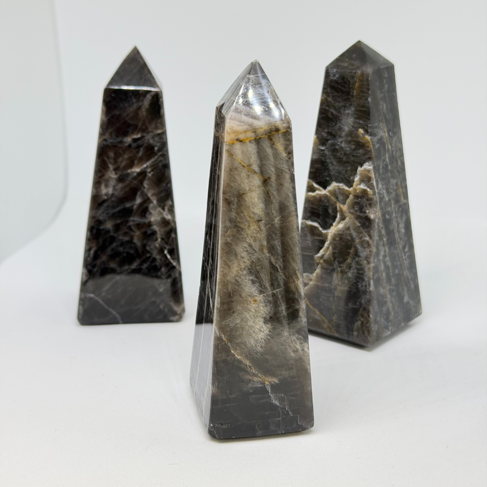 Black Moonstone Obelisk Approx 9cm