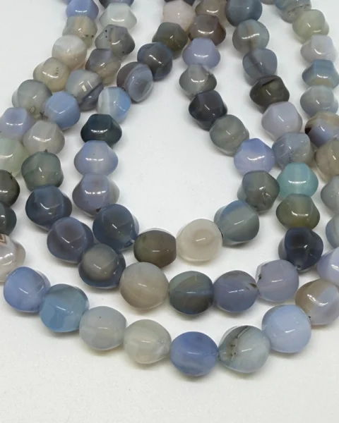 Blue (dyed) Agate Hexagonal Beads Approx 10mm 38cm Strand