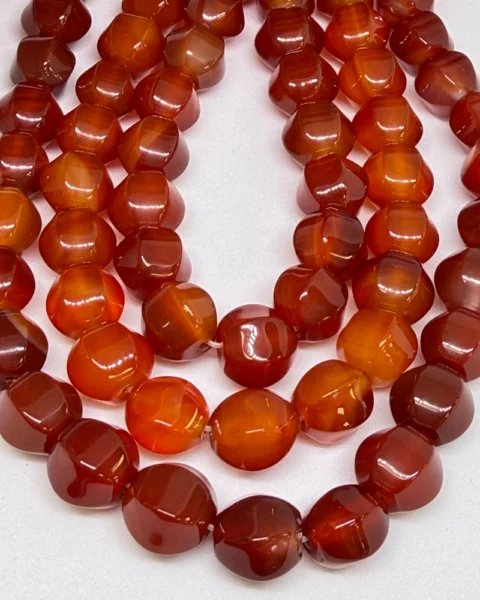 Red (dyed) Agate Hexagonal Beads Approx 10mm 38cm Strand