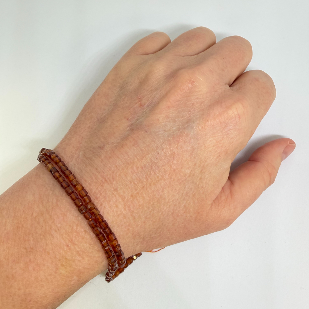 Hessonite Garnet Faceted Cube Beads Approx 3 x 3mm 38cm Strand - Image 4