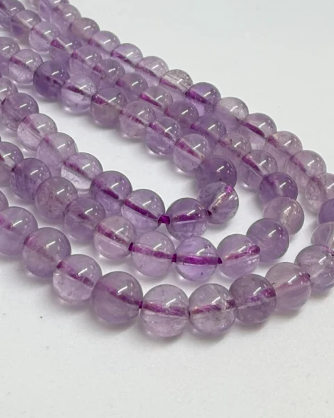 Lavender Amethyst Smooth Round Beads Approx 5mm 38cm Strand