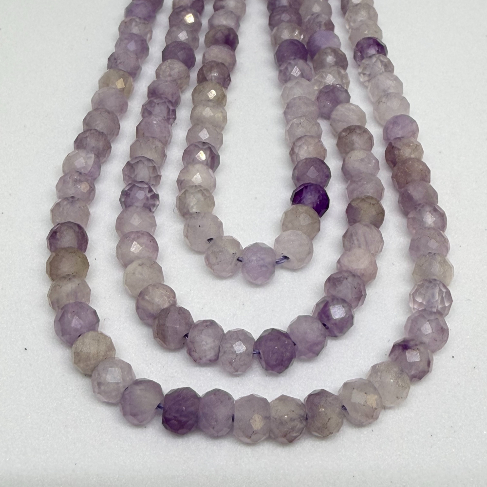 Lavender Amethyst Faceted Roundelle Beads Approx 3 x4mm 38cm Strand - Image 4
