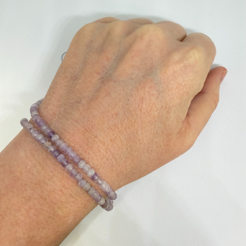 Lavender Amethyst Faceted Roundelle Beads Approx 3 x4mm 38cm Strand - Image 3