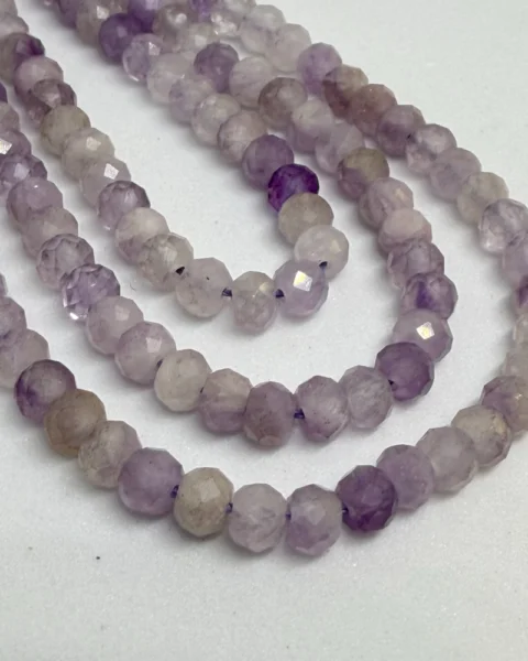 Lavender Amethyst Faceted Roundelle Beads Approx 3 x4mm 38cm Strand