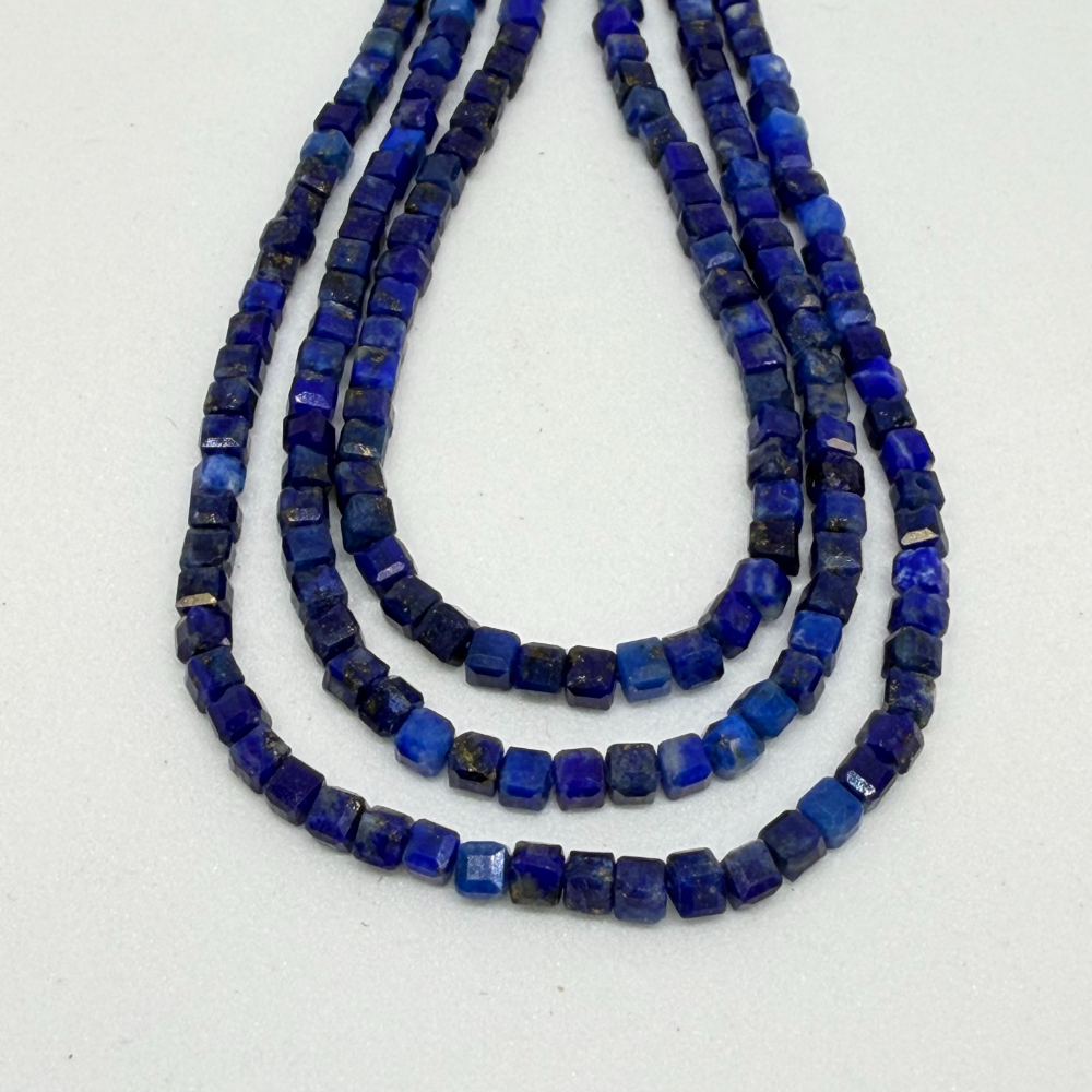 Lapis Lazuli Faceted Cube Beads Approx 2 x 2mm 38cm Strand - Image 4