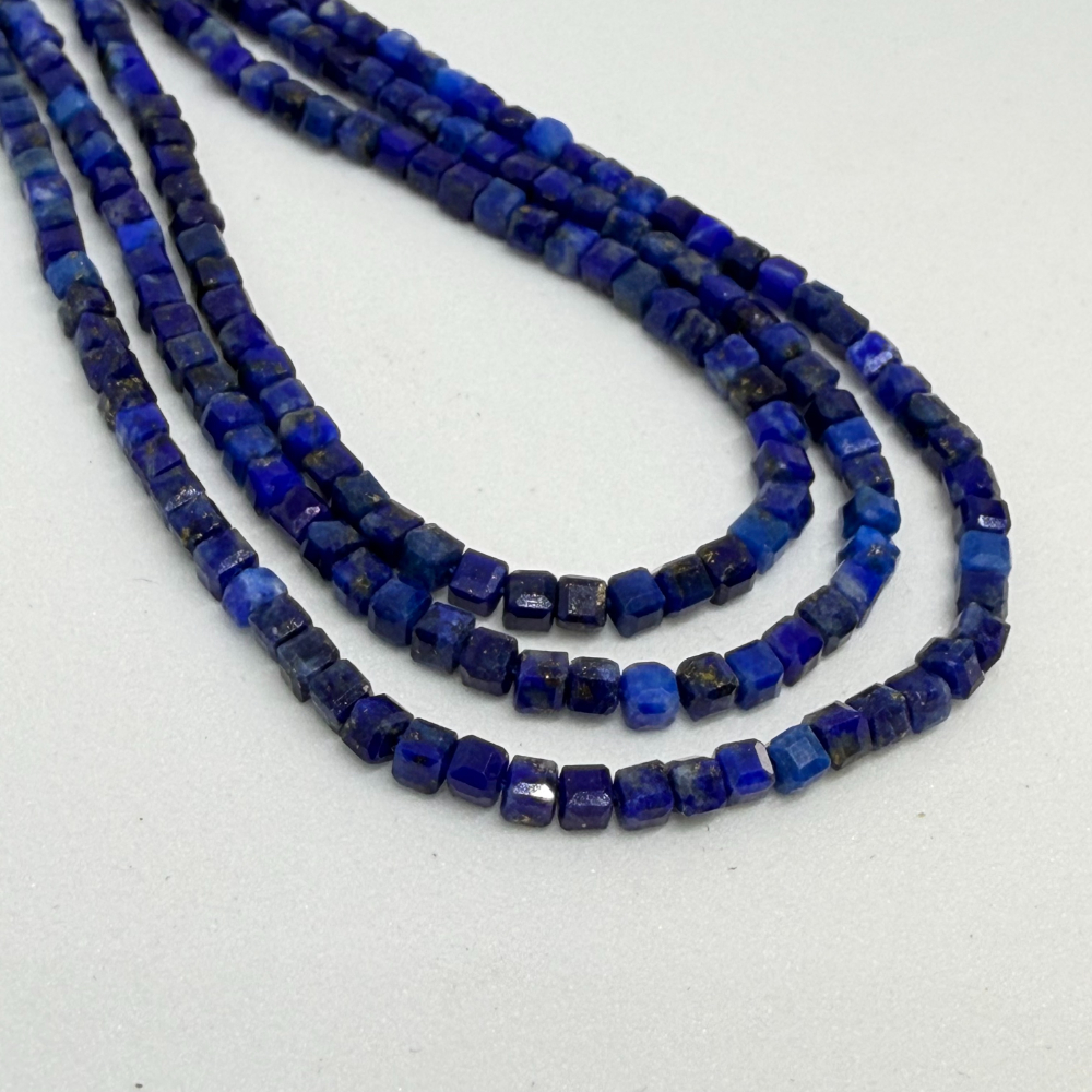 Lapis Lazuli Faceted Cube Beads Approx 2 x 2mm 38cm Strand