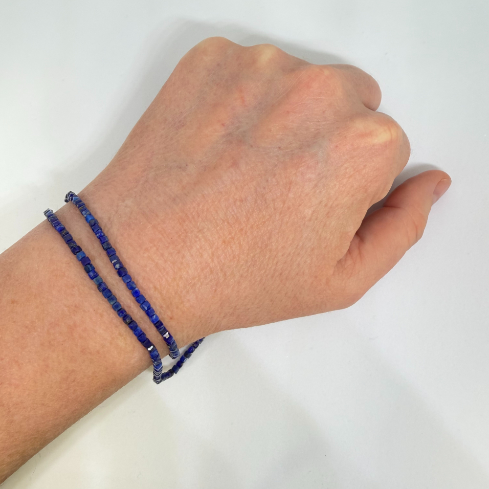 Lapis Lazuli Faceted Cube Beads Approx 2 x 2mm 38cm Strand - Image 3