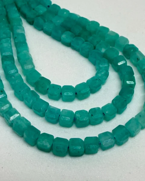 Amazonite Faceted Cube Beads Approx 3 x 3mm 38cm Strand
