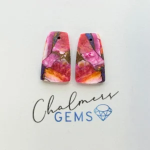 Mohave Multi Colour (dyed & reconstructed) Mixed Shape Cabochons Approx 15 -25mm Drilled Pair