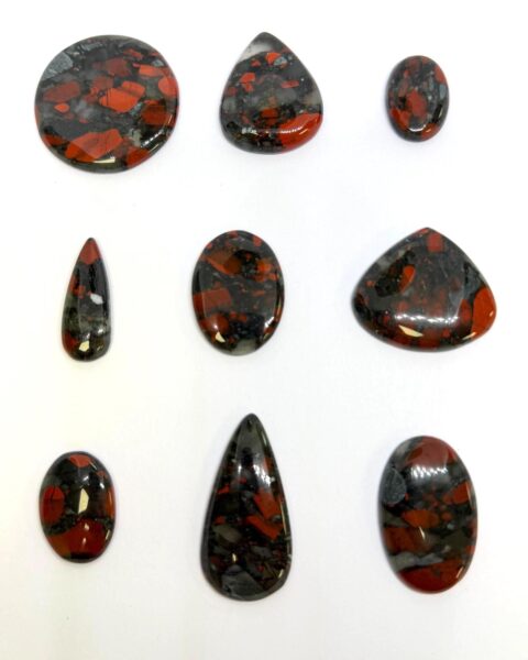 Bloodstone Jasper Cabochons Mixed Sizes - Select your own