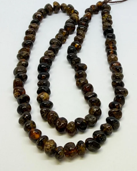Natural Amber Organic Nugget Beads Approx 5 x 4mm  38cm Strand