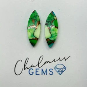 Mohave Green (constructed & dyed) Mixed Shape Cabochons Approx 15 -25mm Pair