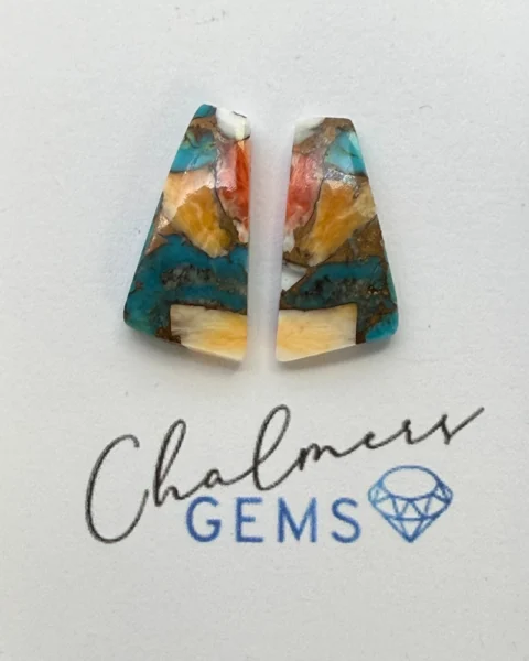 Spiny Mohave (constructed) Mixed Shape Cabochons Approx 15 -25mm Pair