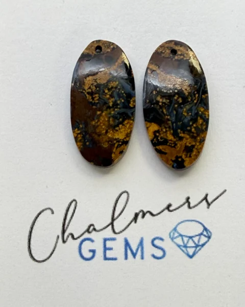 Pietersite Mixed Shape Cabochons Approx 15 -25mm Drilled Pair