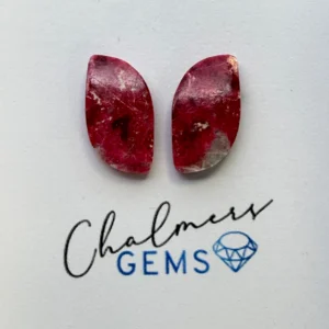Thulite Mixed Shape Cabochons Approx 15 -25mm Pair