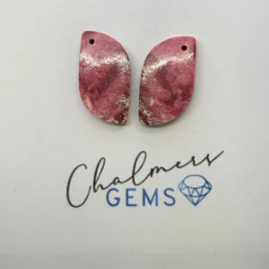 Thulite Mixed Shape Cabochons Approx 15 -25mm Drilled Pair