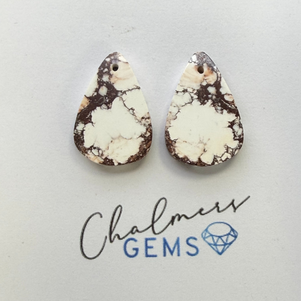 Wild Horse Jasper Mixed Shape Cabochons Approx 15 -25mm Drilled Pair