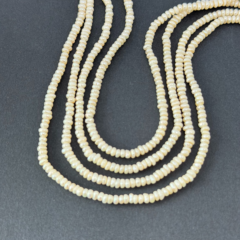 Fresh Water Cultured White Pearl Nugget Approx 2 - 2.5mm 32cm String - Image 2