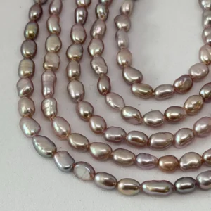 Fresh Water Cultured Purple Pearl Nugget Approx 3 - 4mm 32cm String