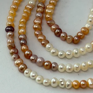 Fresh Water Cultured Multi Colour Pearl Potato Approx 3 - 3.5mm 32cm String