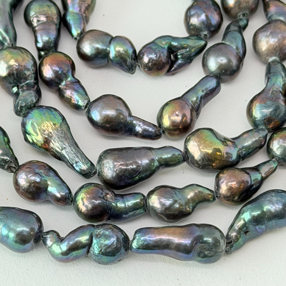 Fresh Water Cultured Peacock (dyed) Pearl Mini Baroques Approx 8 - 15mm 32cm String