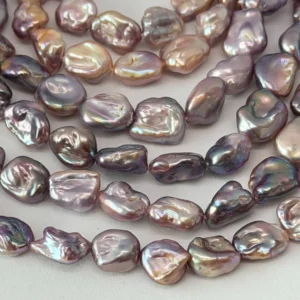 Fresh Water Cultured Mixed Pink & Purple Pearl Organic Nuggets Approx 7 x 10mm 32cm String