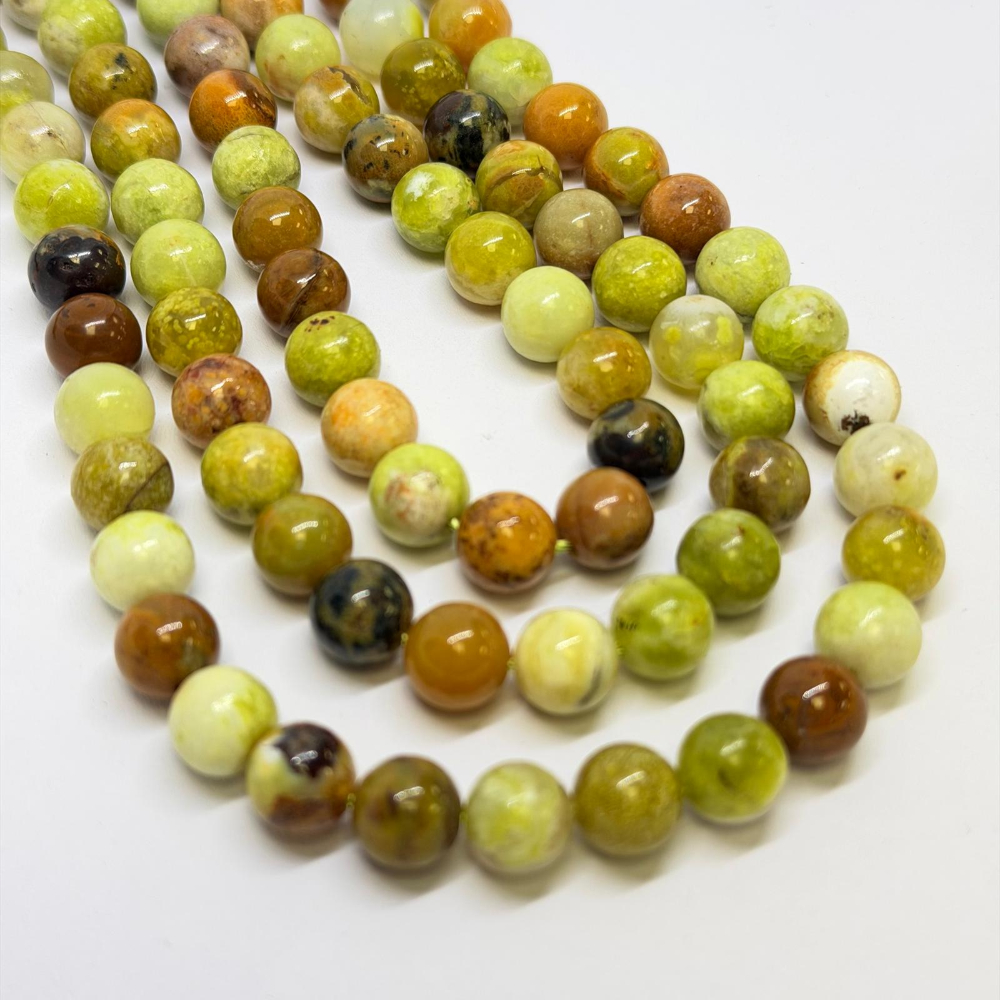 Green Opal Smooth Round Beads Approx 8mm 38cm Strand - Image 2