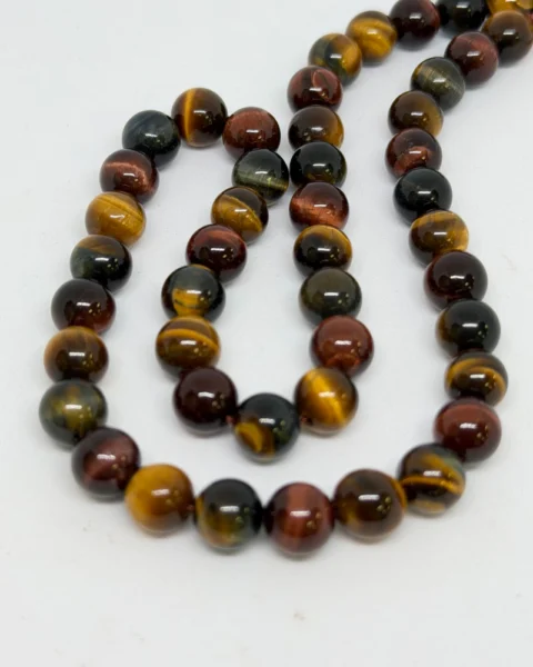 Mixed Colour Tigers Eye Smooth Round Beads Approx 6mm 38cm Strand