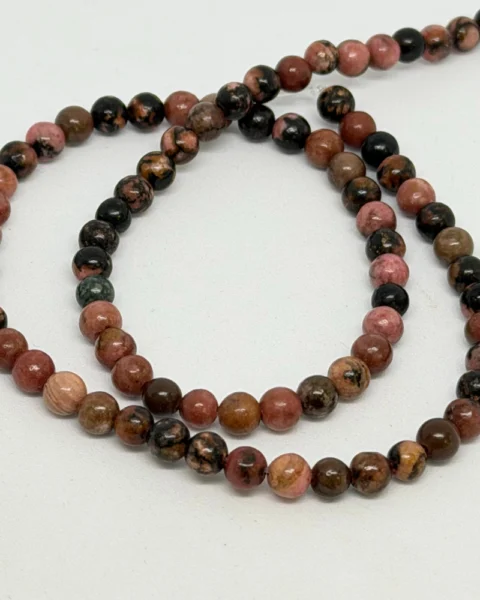 Rhodonite Smooth Round Beads Approx 4mm 38cm Strand