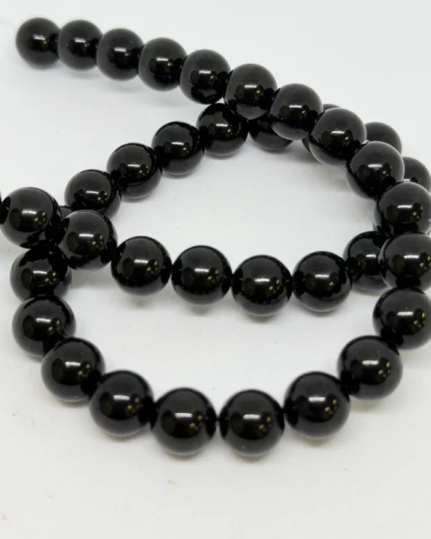 Black Obsidian Smooth Round Beads Approx 10mm 38cm Strand