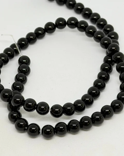 Black Obsidian Smooth Round Beads Approx 6mm 38cm Strand