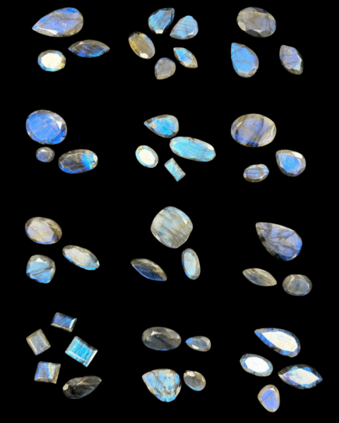 Faceted Labradorite Mixed Shape & Size Cabochons - Select Your Own